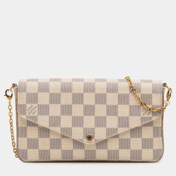 Pre Owned Louis Vuitton White Damier Azur Pochette Felicie