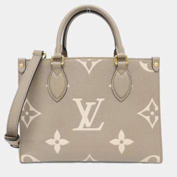 Pre Owned Louis Vuitton Two-Tone Monogram Empreinte On-The-Go Pm Handbag