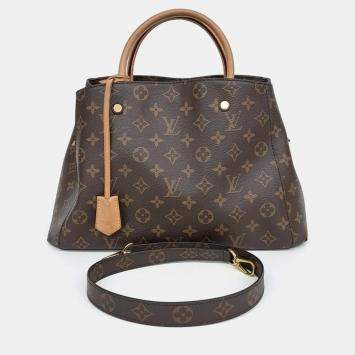 Pre Owned Louis Vuitton Brown Coated Canvas Monogram Montaigne MM