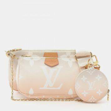 Pre Owned Louis Vuitton Multi Pochette Accessoires Pink/Beige Monogram Giant Canvas Shoulder Bag