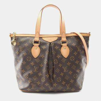 Pre Owned Louis Vuitton Palermo PM Brown Monogram Canvas Tote Bag