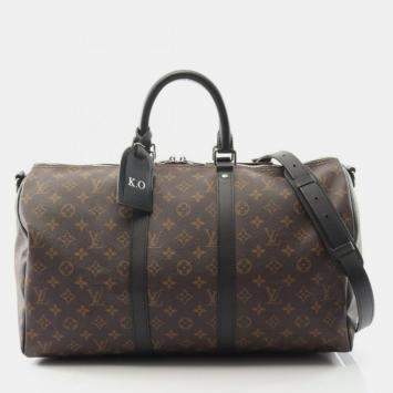 Pre Owned Louis Vuitton Keepall Bandouliere 45 Monogram Macassar Canvas Boston Bag