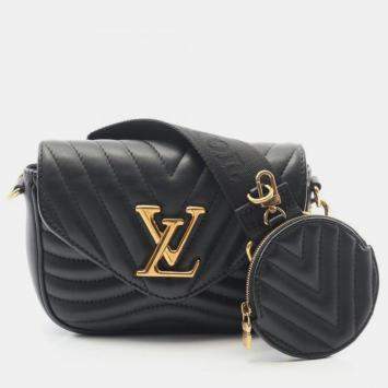 Pre Owned Louis Vuitton New Wave Noir Leather Shoulder Bag