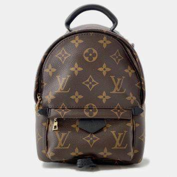 Pre Owned Louis Vuitton Palm Springs Backpack Brown Monogram Size Mini