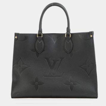 Pre Owned Louis Vuitton Onthego Noir Monogram Empreinte Leather Size Mm