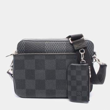 Pre Owned Louis Vuitton Trio Messenger Black Damier Graphite Canvas Shoulder Bag