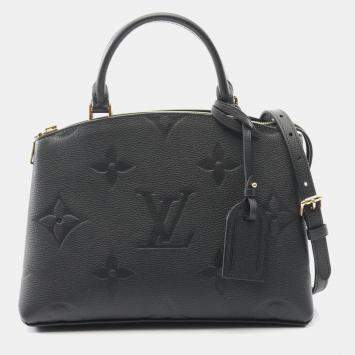 Pre Owned Louis Vuitton Petit Palais PM Black Monogram Empreinte Leather Shoulder Bag