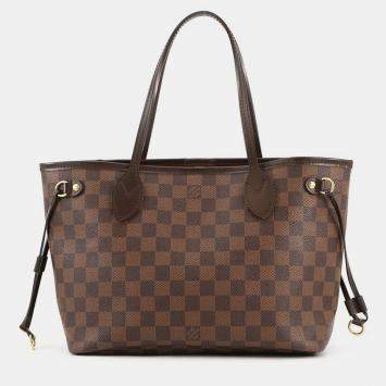 Pre Owned Louis Vuitton Neverfull Brown Damier Ebene Canvas Size Pm