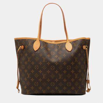 Pre Owned Louis Vuitton Brown Monogram Neverfull MM