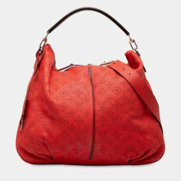 Pre Owned Louis Vuitton Red Monogram Mahina Selene MM