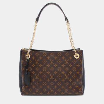 Pre Owned Louis Vuitton Surene MM Black Monogram Canvas Shoulder Bag