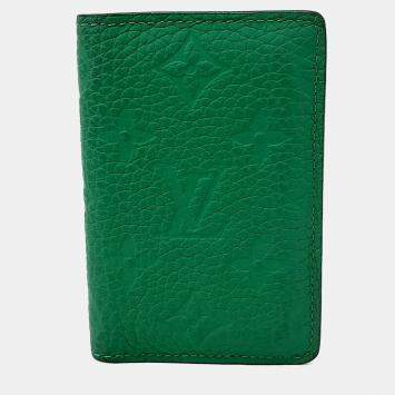 مملوكة مسبقًا Louis Vuitton Green Leather Pocket Organizer