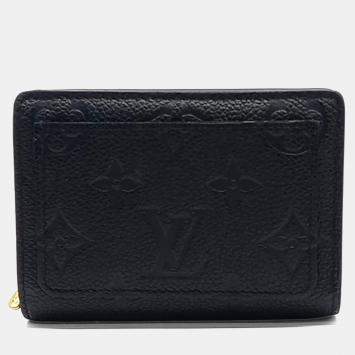 مملوكة مسبقًا Louis Vuitton Black Leather Empreinte Medium Compact Wallet