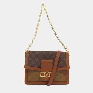 Pre Owned Louis Vuitton Dauphine Mm Shoulder Bag Monogram Reverse