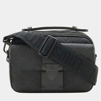 Pre Owned Louis Vuitton Taurillon Monogram S-Lock Shoulder Bag Second Clutch Bag