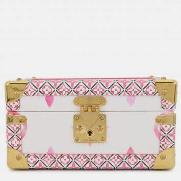 Pre Owned Louis Vuitton Coffret Tresor24 White/Pink Monogram Visor Pool