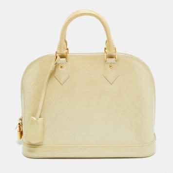 Pre Owned حقيبة لووي فيتون ألما ب م جلد إيبي معدني خوخي