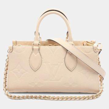 Pre Owned Louis Vuitton On The Go New York Monogram Empreinte Leather Handbag Ivory