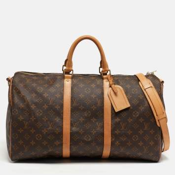 Pre Owned Louis Vuitton Keepall Bandouliere 50 Monogram Canvas Duffel Bag