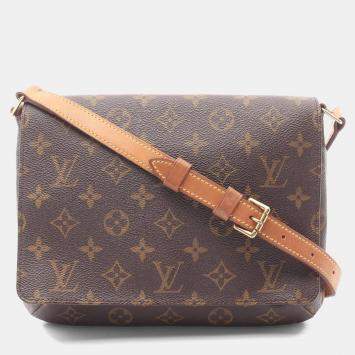 Pre Owned Louis Vuitton Musette Tango Brown Canvas Shoulder Bag