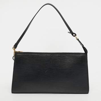 مملوكة مسبقًا حقيبة إكسسوارات صغيرة لويس فويتون جلد إبي أسود