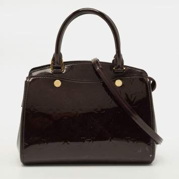 Pre Owned Louis Vuitton Brea NM PM Amarante Monogram Vernis Bag