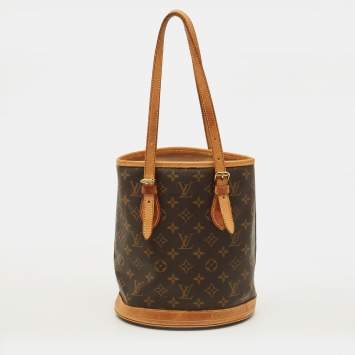 Pre Owned Louis Vuitton Petit Bucket Monogram Canvas Bag