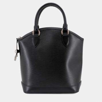 Pre Owned Louis Vuitton Lockit PM Noir Epi Leather Handbag