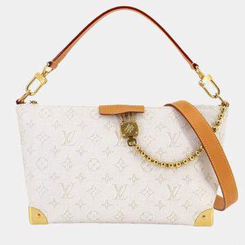 Pre Owned Louis Vuitton Bobo Trunk Off-White Monogram Canvas Handbag