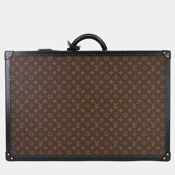 Pre Owned Louis Vuitton Monogram Macassar Spo Personal Bilstein 70 Trunk Case Bag In Brown And Black