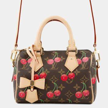 Pre Owned Louis Vuitton Monogram Cherry Handbag Lv X Tm Speedy Bandouliere 20