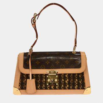 مملوكة مسبقًا Louis Vuitton Brown Tweed Coated Canvas Monogram Tweedy Handbag