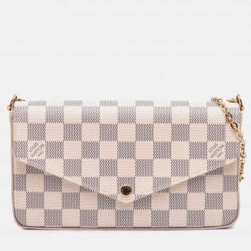 Pre Owned Louis Vuitton White Damier Azur Pochette Felicie