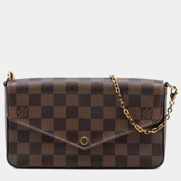 مملوكة مسبقًا Louis Vuitton Brown Damier Ebene Pochette Felicie