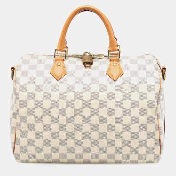 مملوكة مسبقًا حقيبة لويس فيتون دامير أزور سبيدي باندوليير 30 بيضاء