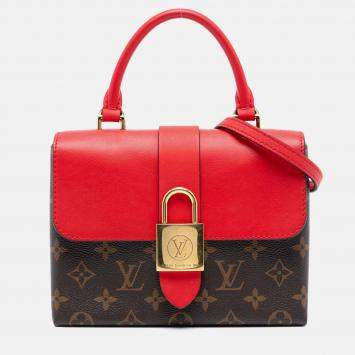 Pre Owned Louis Vuitton Brown/Red Monogram Locky BB