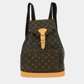 Pre Owned Louis Vuitton Monogram Montsouris GM Brown Monogram Canvas Backpack