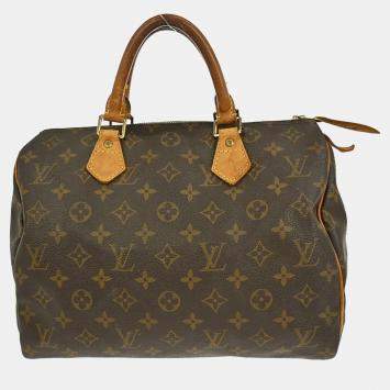 Pre Owned Louis Vuitton Speedy 30 Brown Monogram Canvas Top Handle Bag