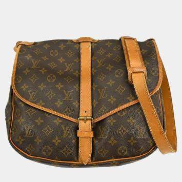 Pre Owned Louis Vuitton Saumur 35 Brown Monogram Canvas Messenger Bag