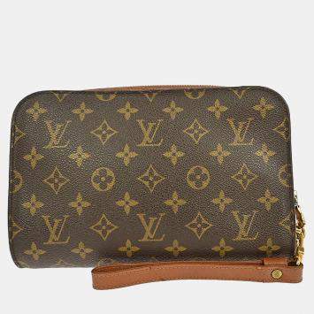 Pre Owned Louis Vuitton Orsay Brown Monogram Canvas Clutch Bag