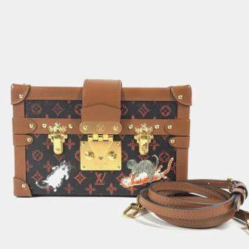 مملوكة مسبقًا Louis Vuitton Monogram Catgram Petite Malle Nm Clutch Bag 2-Way Shoulder Canvas Brown
