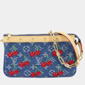 مملوكة مسبقًا Louis Vuitton Lv X Tm Pochette Accessoires Hand Shoulder Bag Monogram Cherry Denim