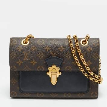 Pre Owned Louis Vuitton Victoire Black Monogram Canvas Bag