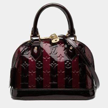 Pre Owned Louis Vuitton Purple Monogram Rayures Vernis Alma BB