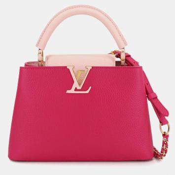 مملوكة مسبقًا حقيبة لوي فيتون كابوسينز بي بي 2-طريقتين يد وكتف جلد توريون وردي