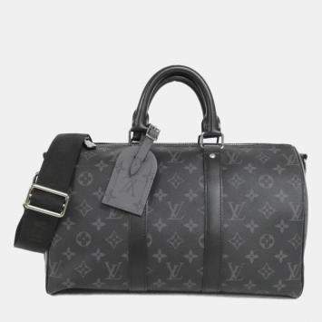 مملوكة مسبقًا Louis Vuitton Monogram Eclipse Keepall Bandouliere 35Cm Boston Bag