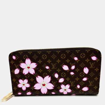 مملوكة مسبقًا Louis Vuitton Monogram Lv X Tm Zippy Wallet Cherry Blossom Long Canvas Brown
