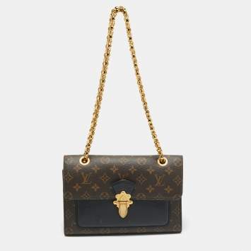 Pre Owned Louis Vuitton Victoire Black Monogram Canvas and Leather Bag