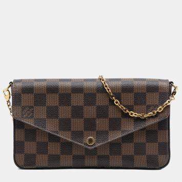 Pre Owned Louis Vuitton Brown Damier Ebene Pochette Felicie