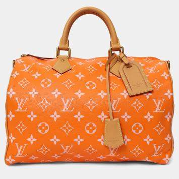 Pre Owned Louis Vuitton VIA Orange Monogram Leather Speedy P9 Bandouliere 40